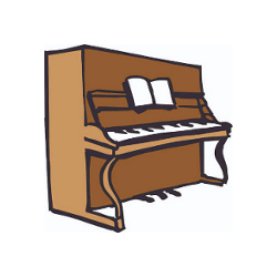 a clipart of an upright piano